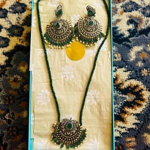 Elegant necklace set with chandbali earrings